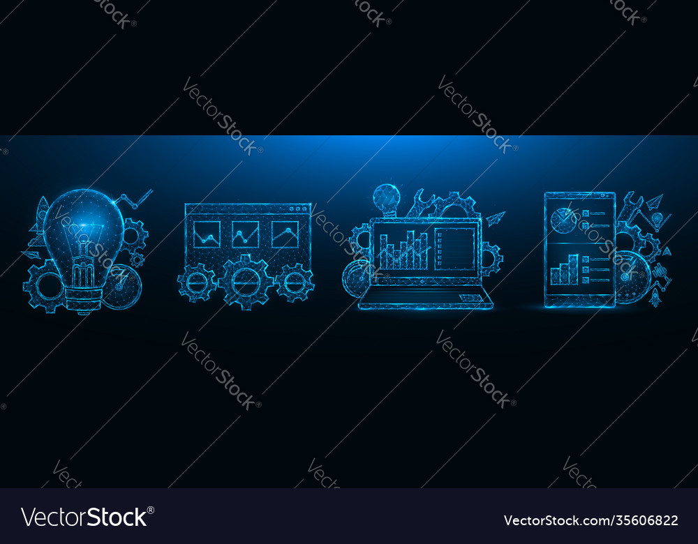 Seo optimization low poly design search engine vector image Seo optimization low poly design search engine