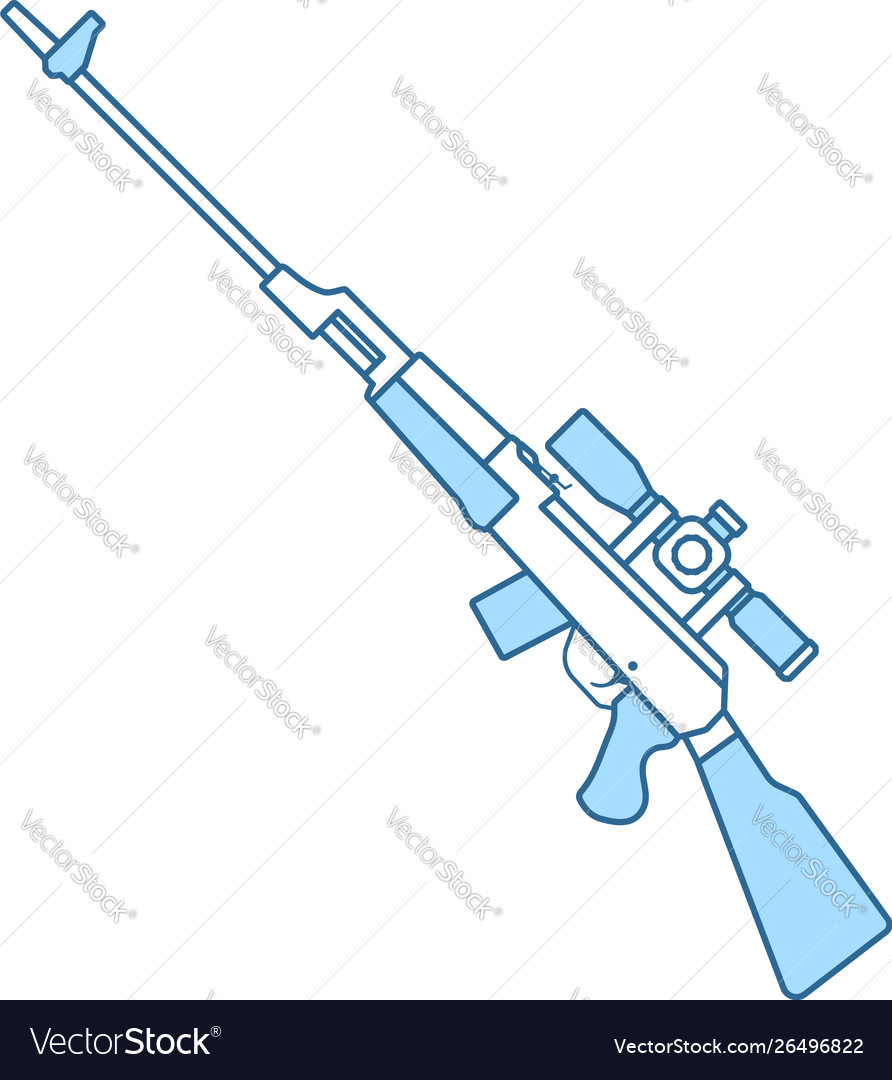 Vector Illustration Bolt Action Sniper Rifle: vetor stock (livre