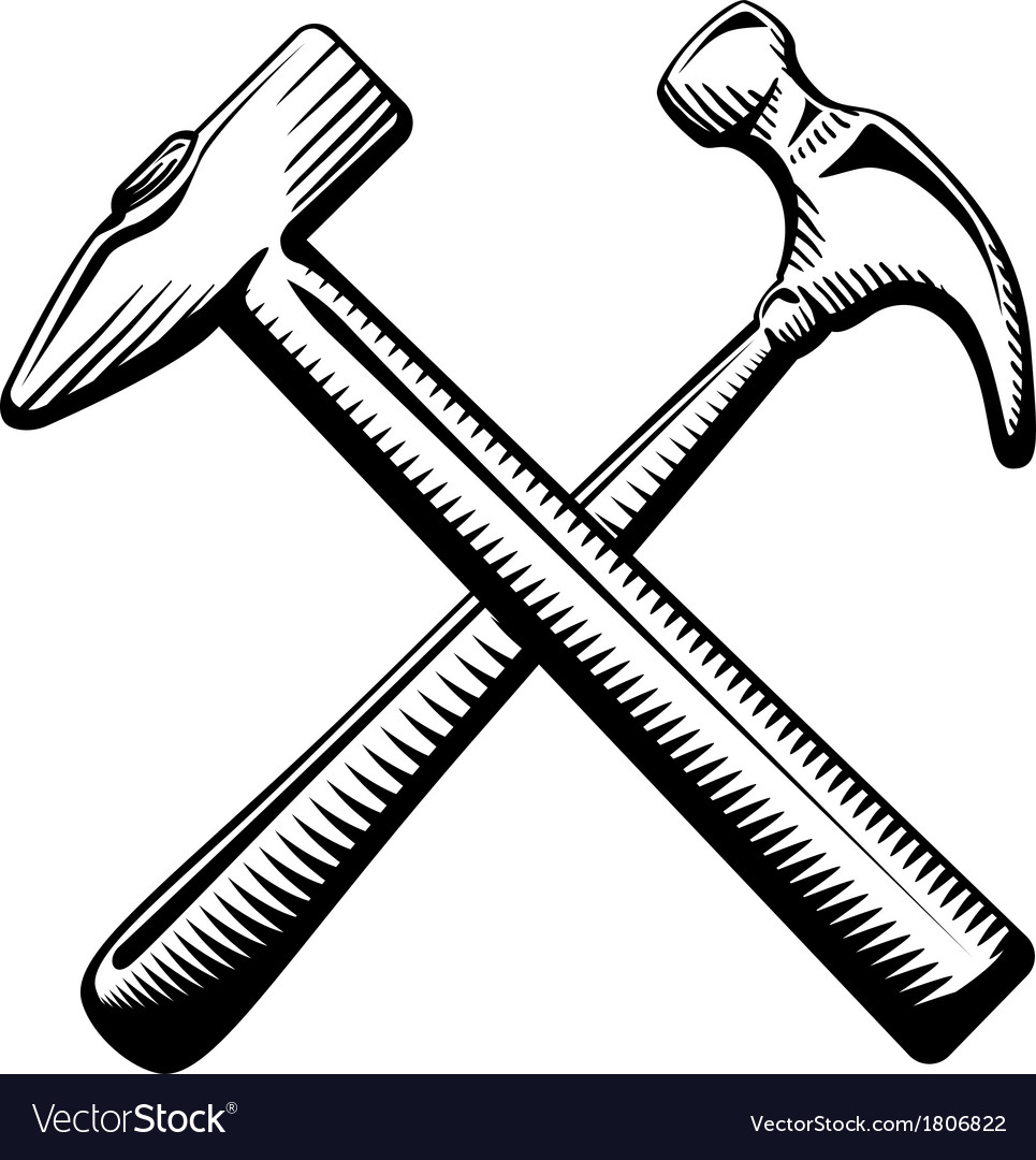 two-crossed-hammers-symbol-royalty-free-vector-image