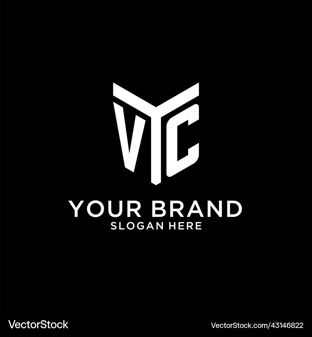 Vc mirror initial logo creative bold monogram Vector Image