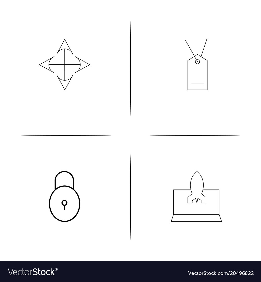 Web and text simple linear icons set outlined