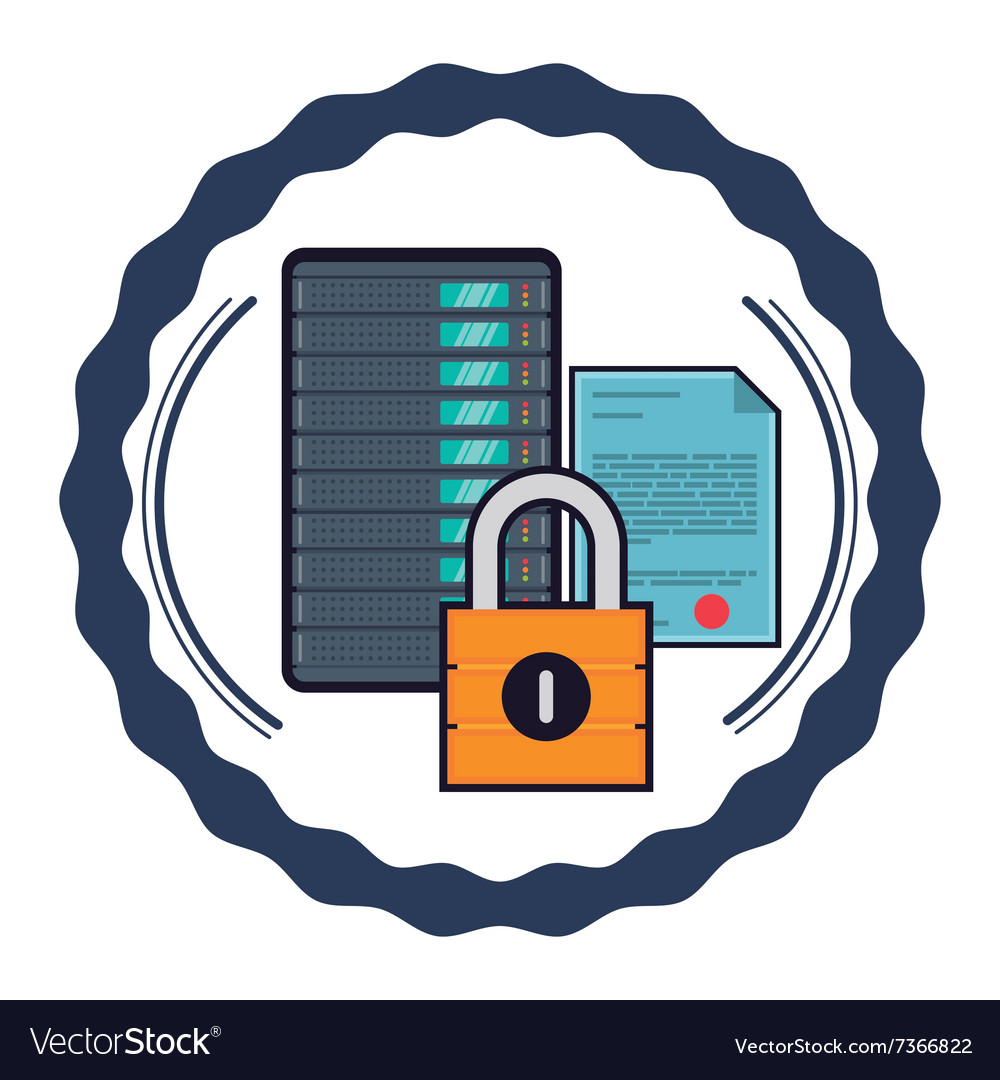 Web hosting and data security design Royalty Free Vector