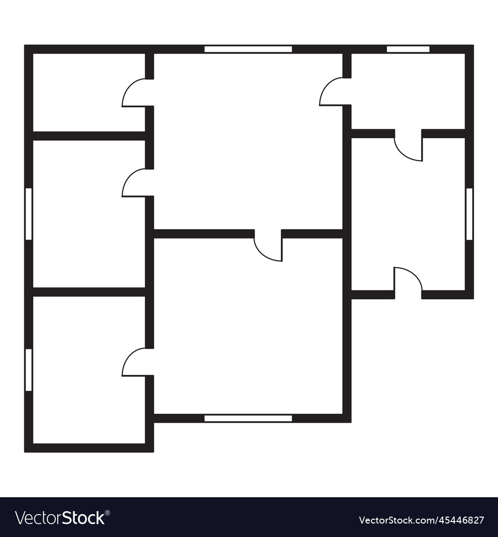 Apartment architectural plan top view of floor