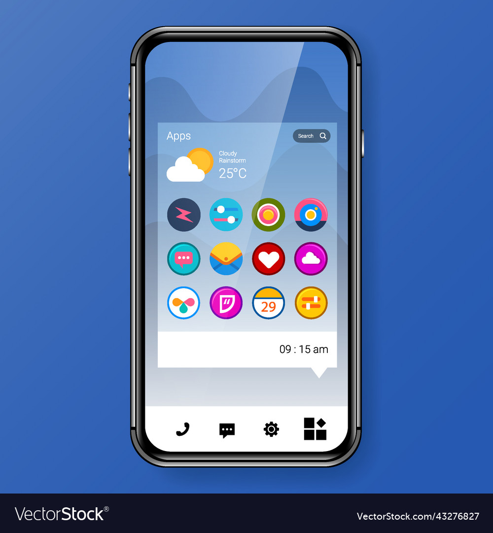 Apps user interface realistic smartphone home