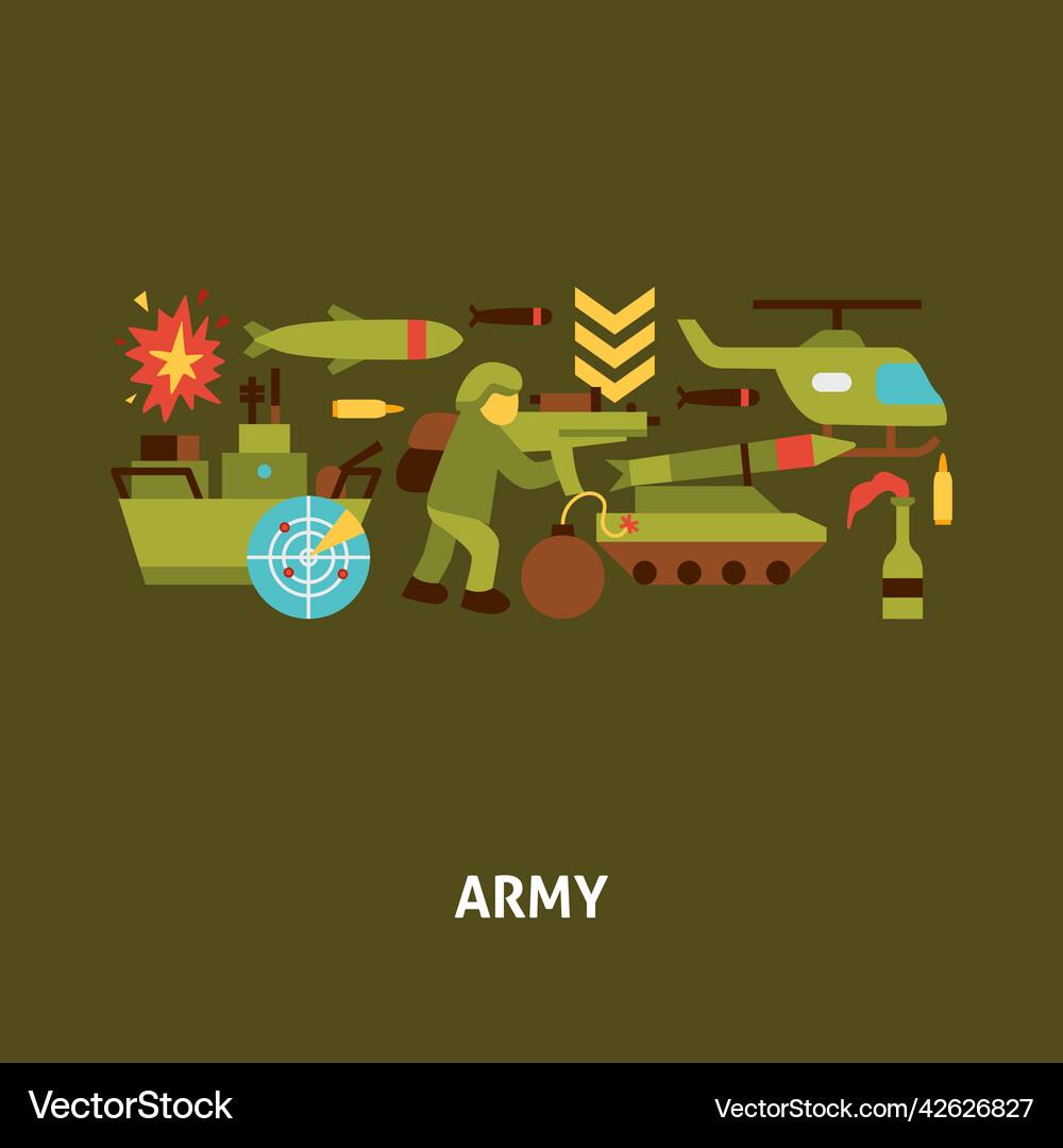 Army concept Royalty Free Vector Image - VectorStock