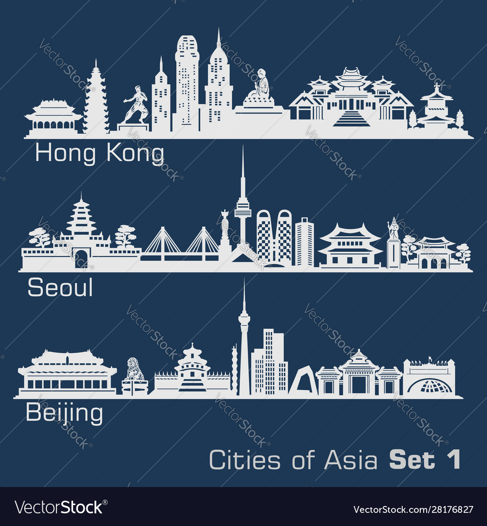 Asiatische Stadt Skyline - Hong Kong Seoul Peking