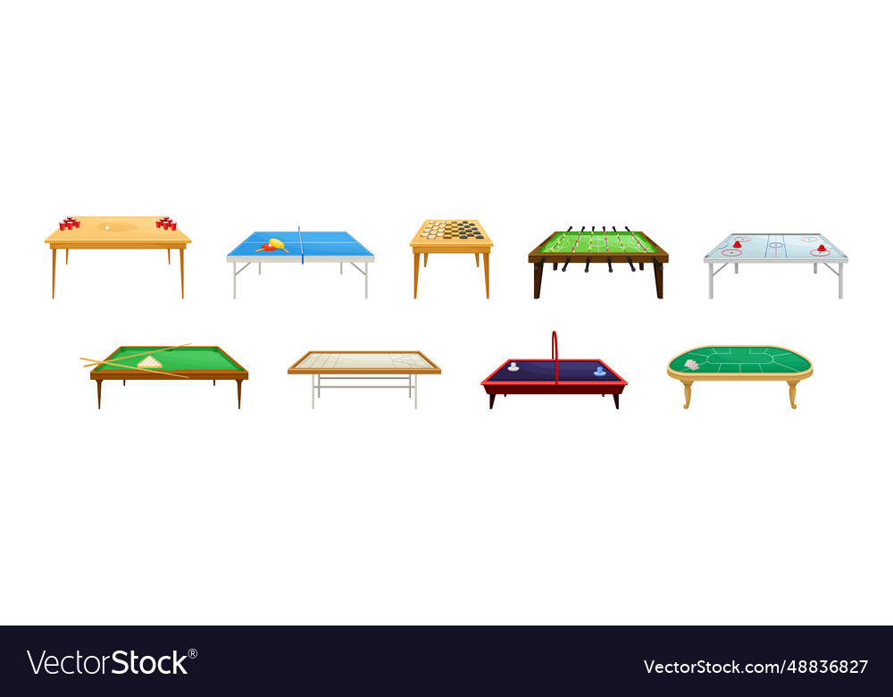 Board games playing field and tables set