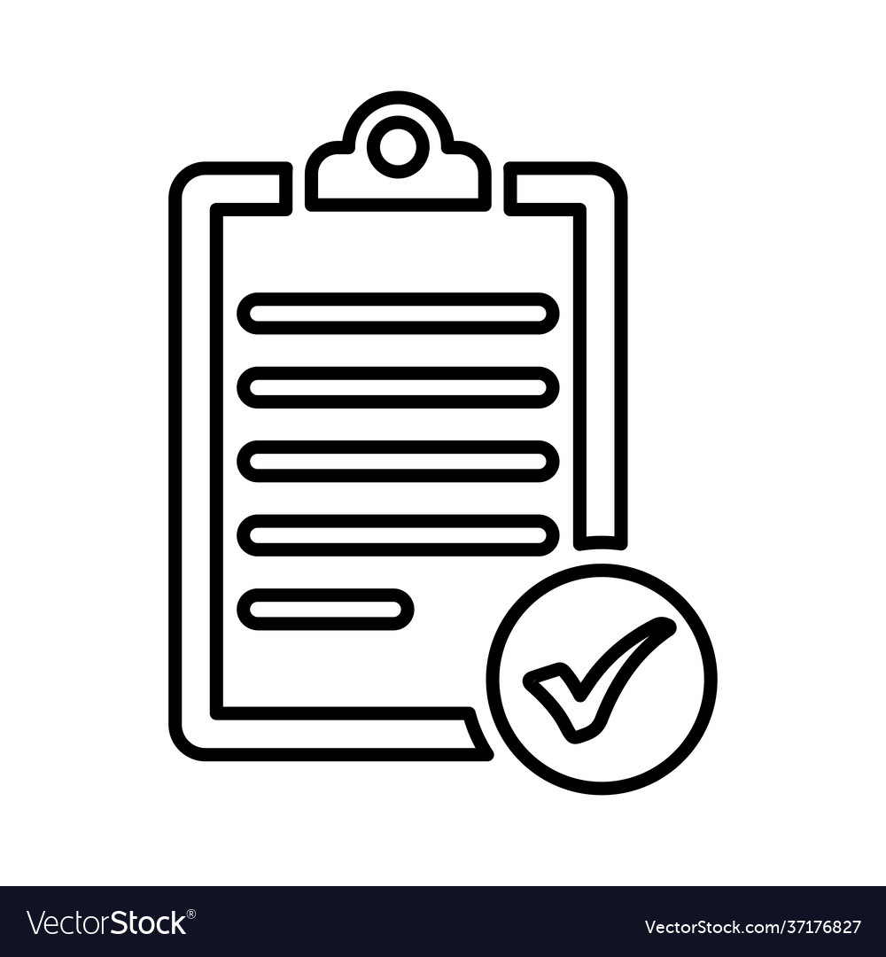 Check list report approved outline icon line art
