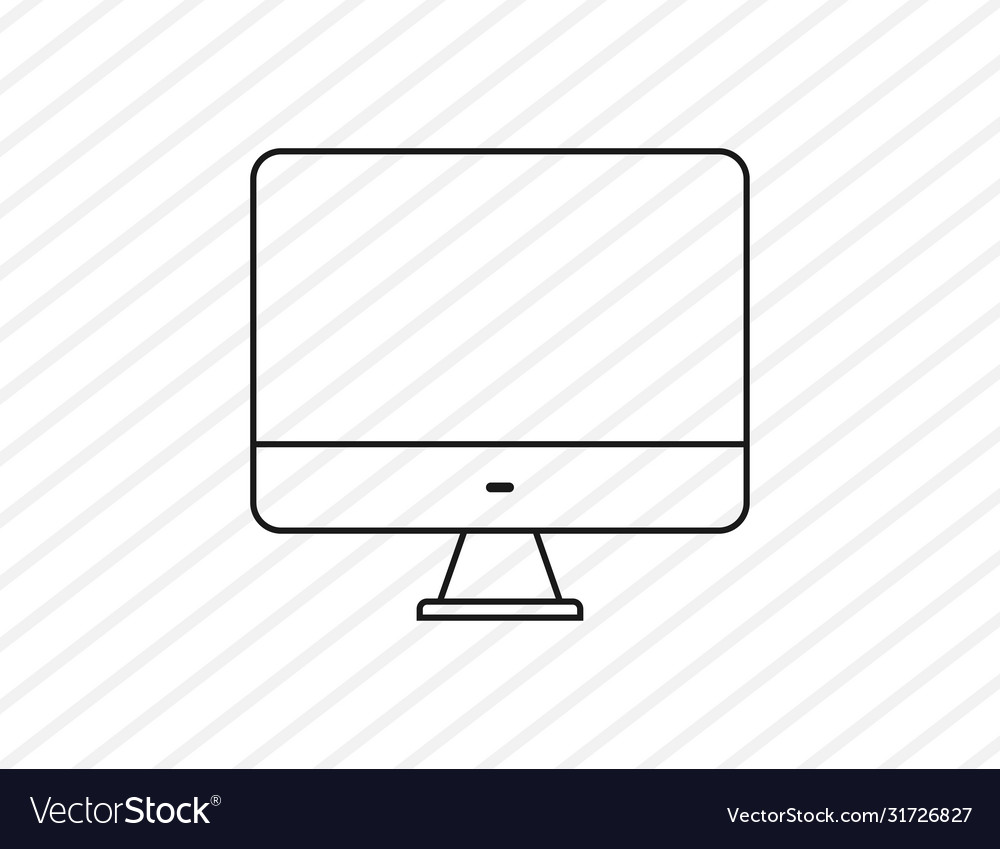 Computer-Icon-Zeichen isoliert PC-Monitor