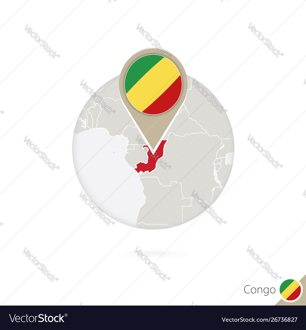 Congo map and flag in circle