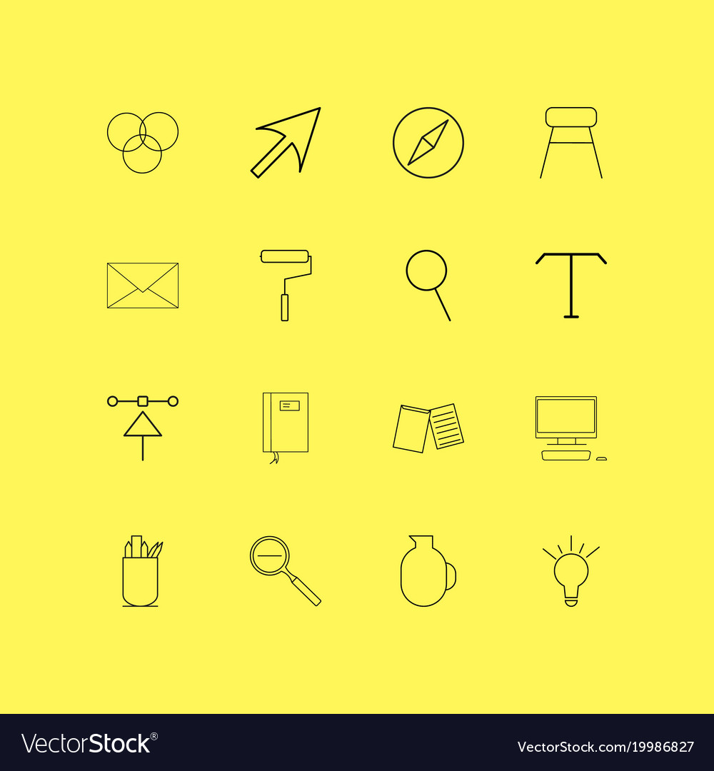 Design-Elemente lineare Ikone Set einfache Umriss