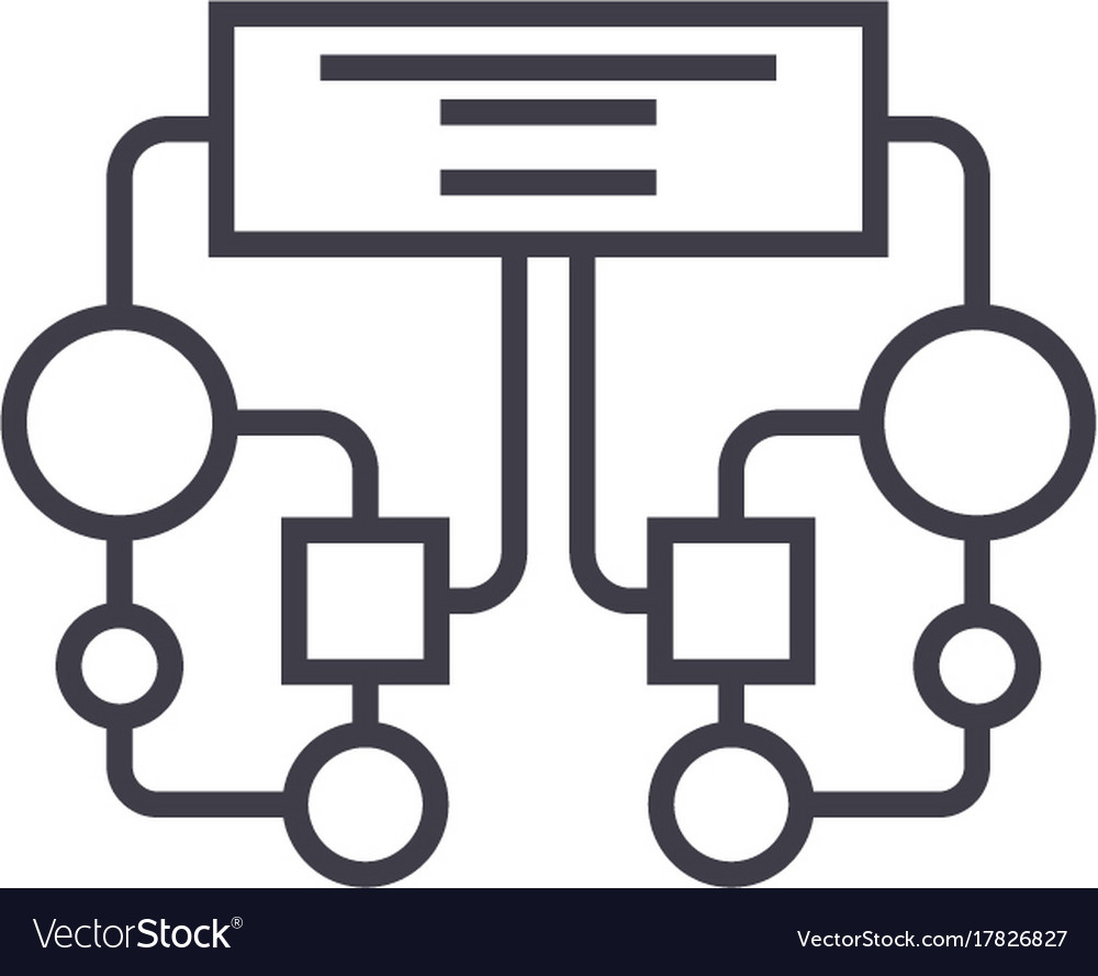 Diagram block line icon sign Royalty Free Vector Image