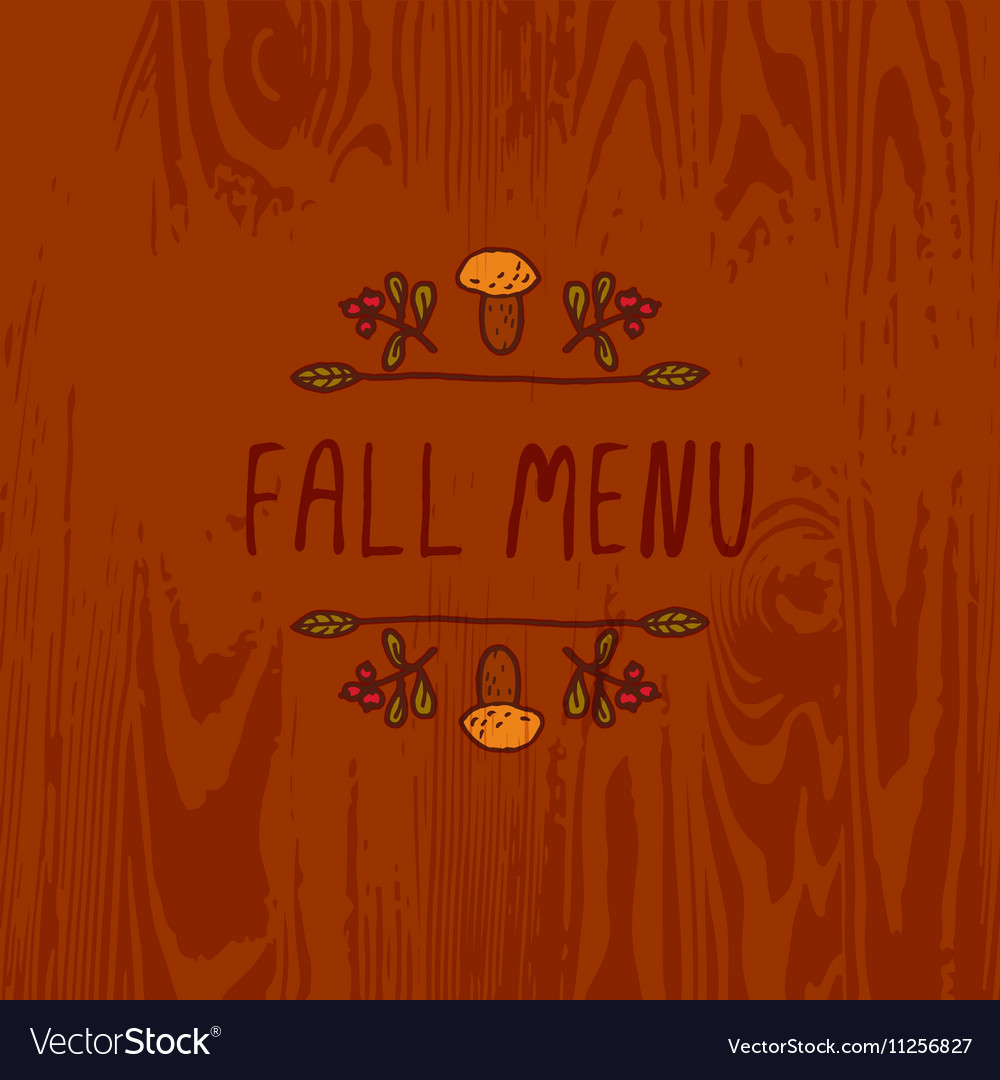 Handdrawn autumn element with text