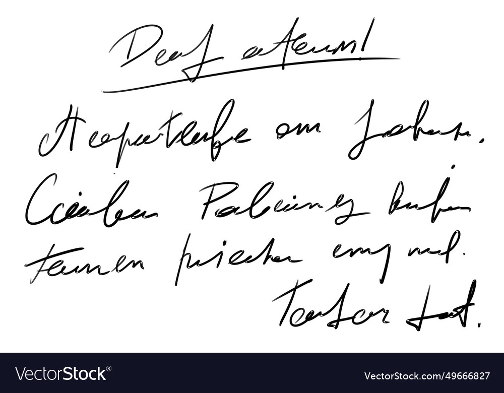 Handwritten unreadable text vector image Handwritten unreadable text