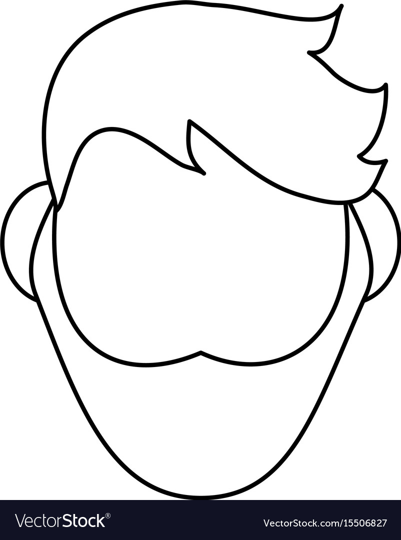 Head of faceless man with beard icon image