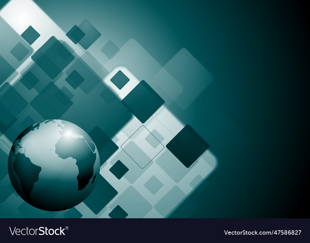 Hi-tech background with globe vector image Hi-tech background with globe