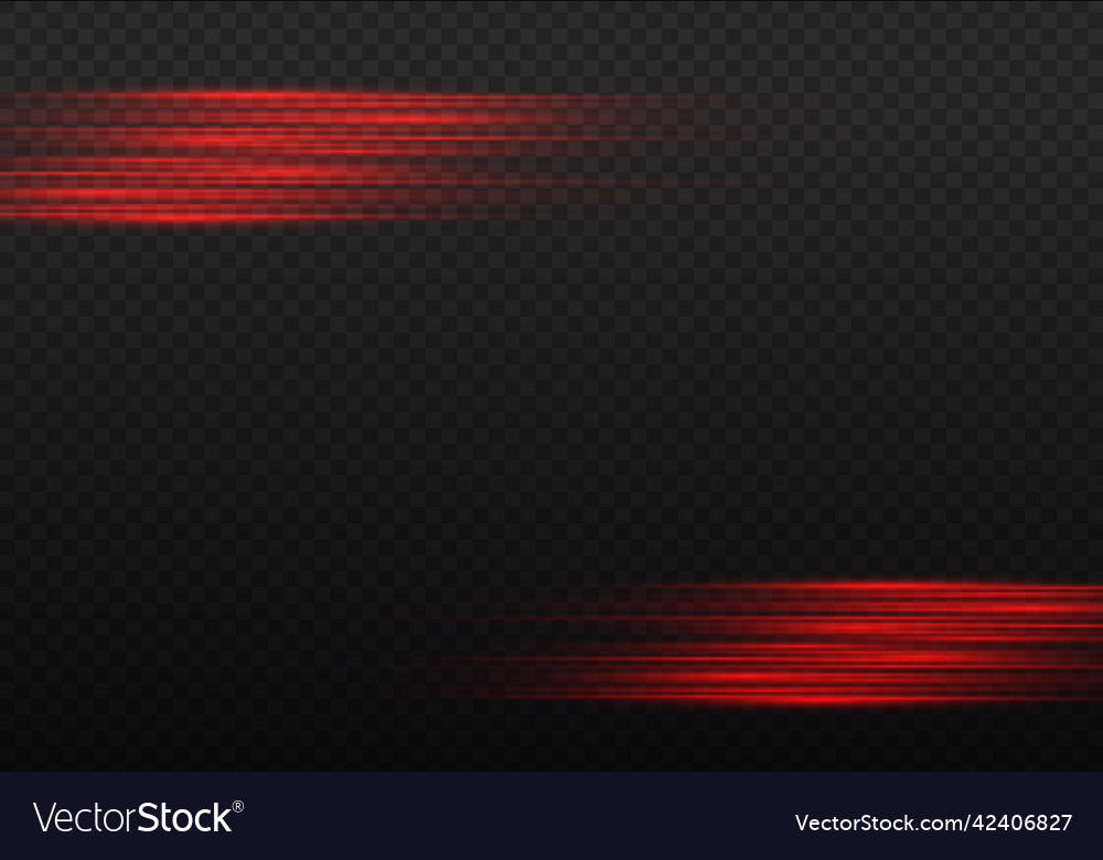 Horizontal light rays flash red line