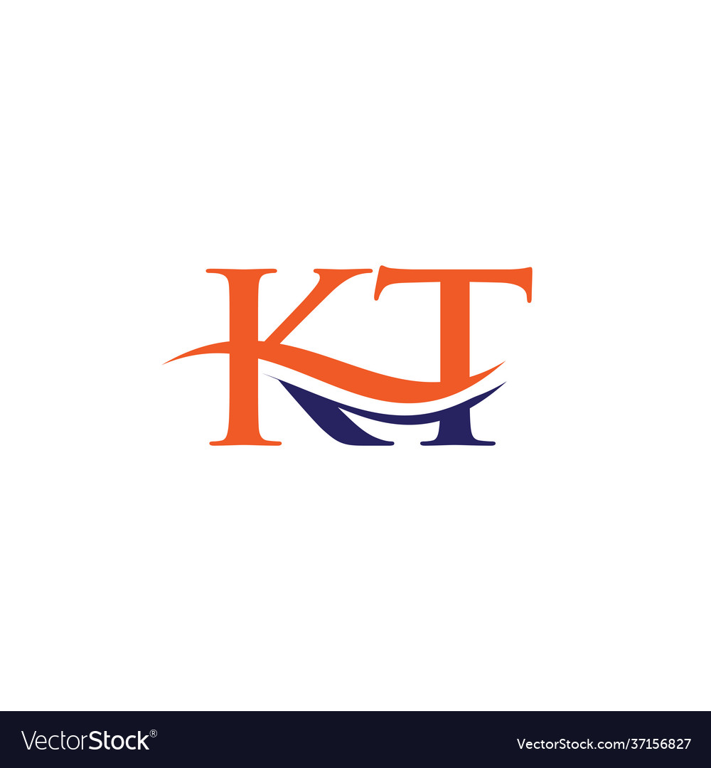 Initial kt letter logo design kt letter logo Vector Image