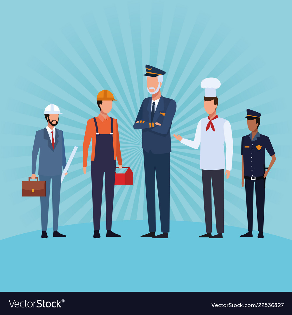 Job and workers Royalty Free Vector Image - VectorStock