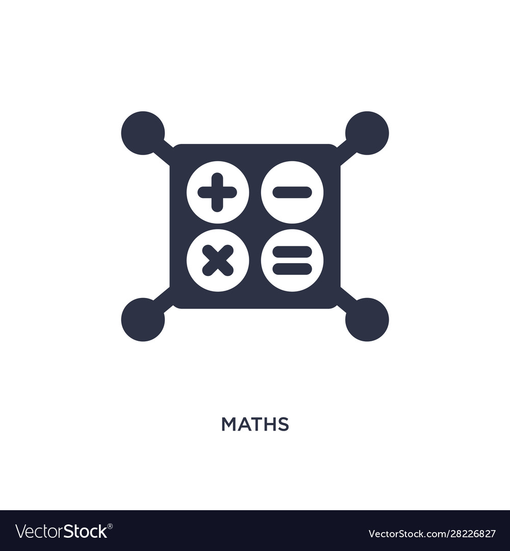 Maths icon on white background simple element
