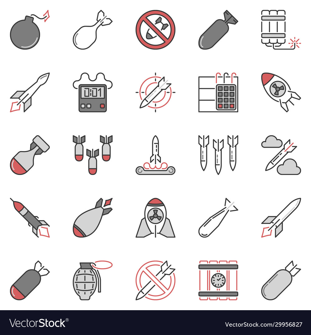 Missile & Bomb Icon Set