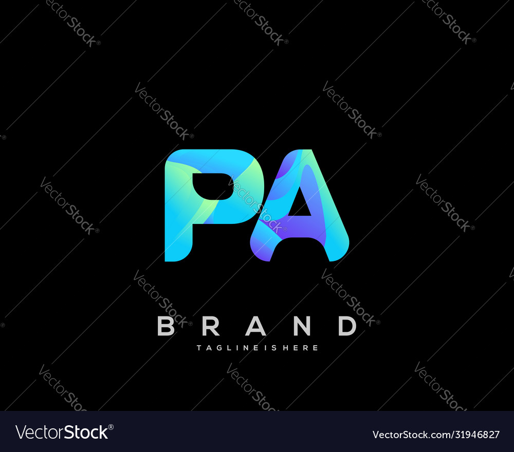 Pa initial logo with colorful template