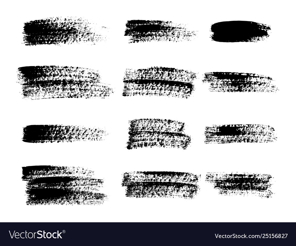 Painted grunge stripes set black labels Royalty Free Vector