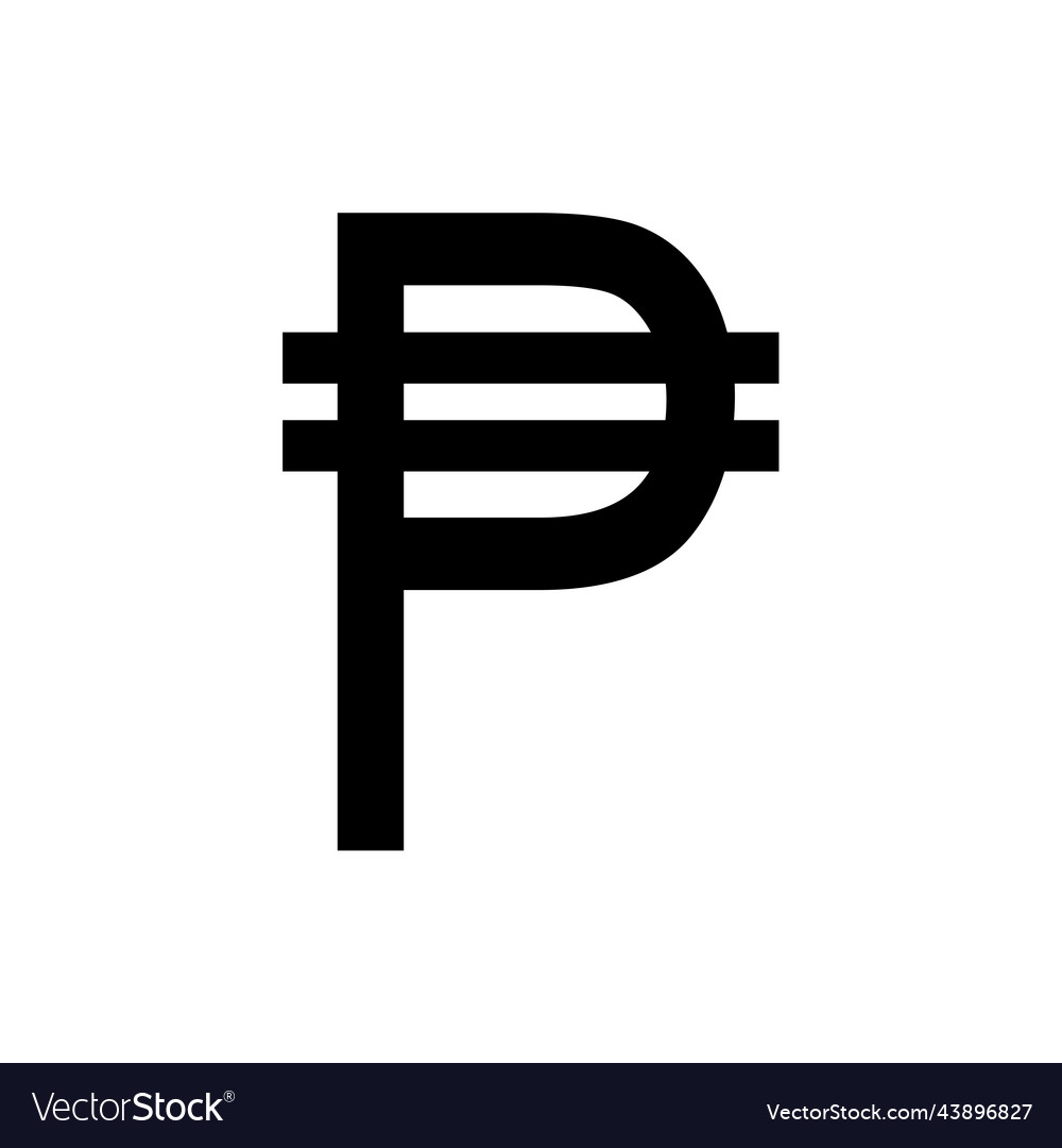 Philippine peso currency sign isolated on white Vector Image