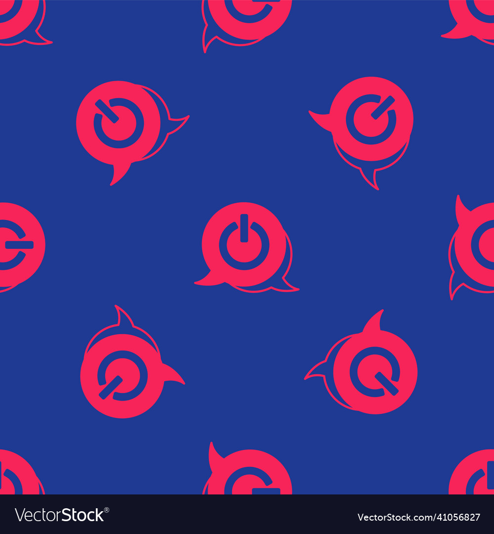 Red power button icon isolated seamless pattern vector image Red power button icon isolated seamless pattern