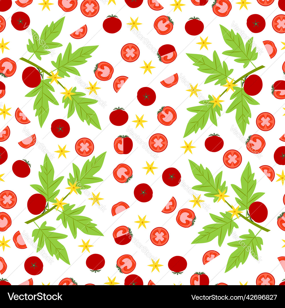 Seamless pattern tomatoes Royalty Free Vector Image