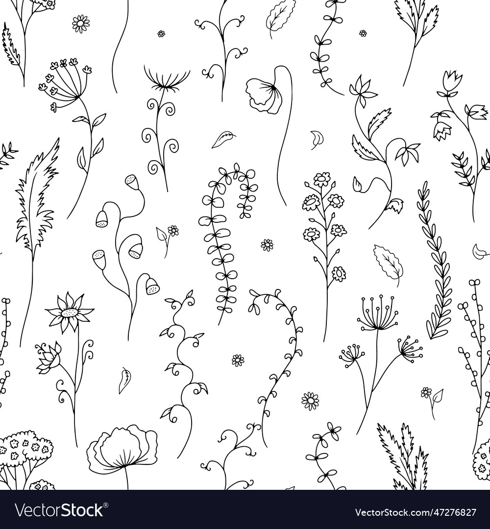 Seamless pattern with hand drawn abstract