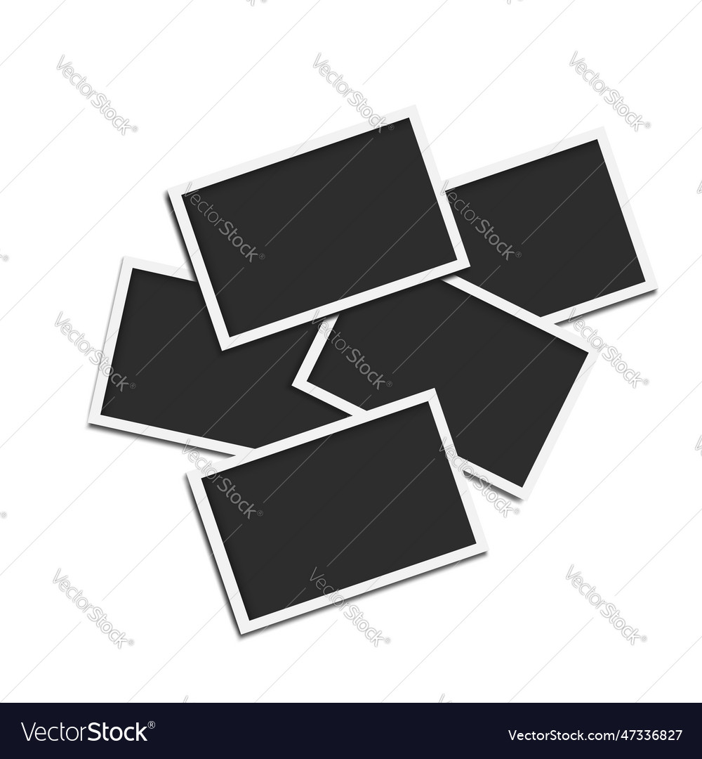 Set of realistic frame template isolated on white