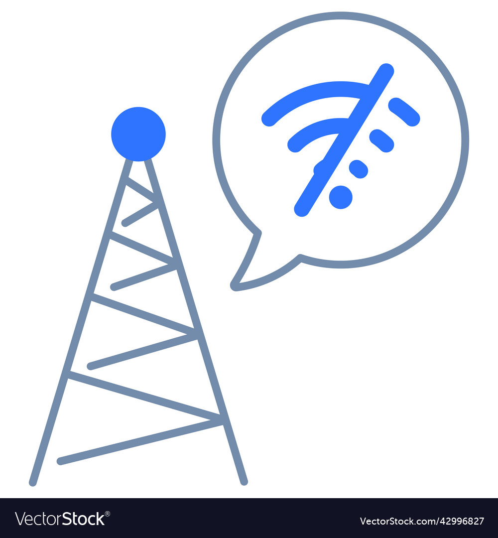 Signal wifi empty state single isolated icon vector image Signal wifi empty state single isolated icon
