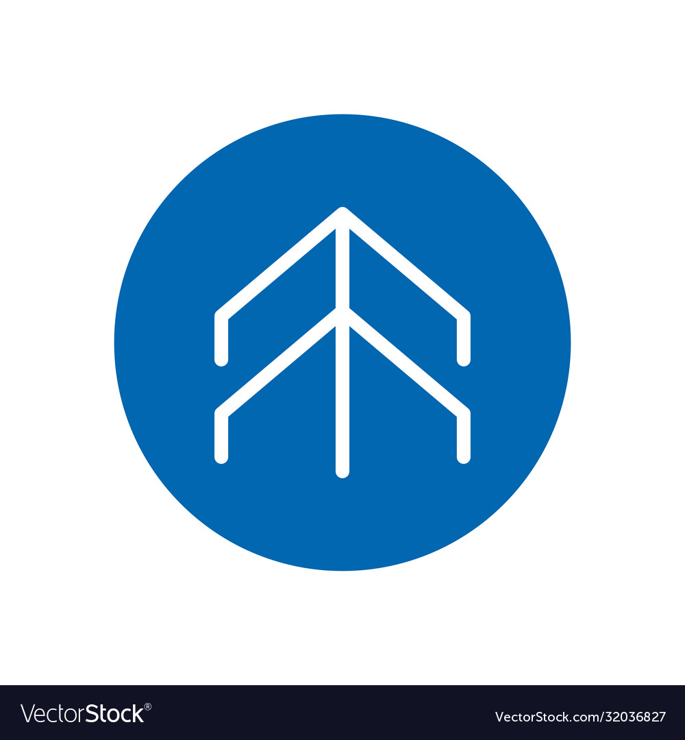 Up arrow or above direction block style icon