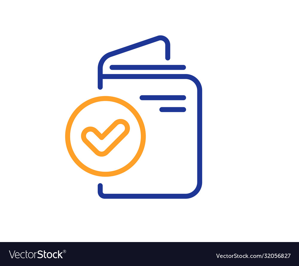 Verification document line icon accepted passport
