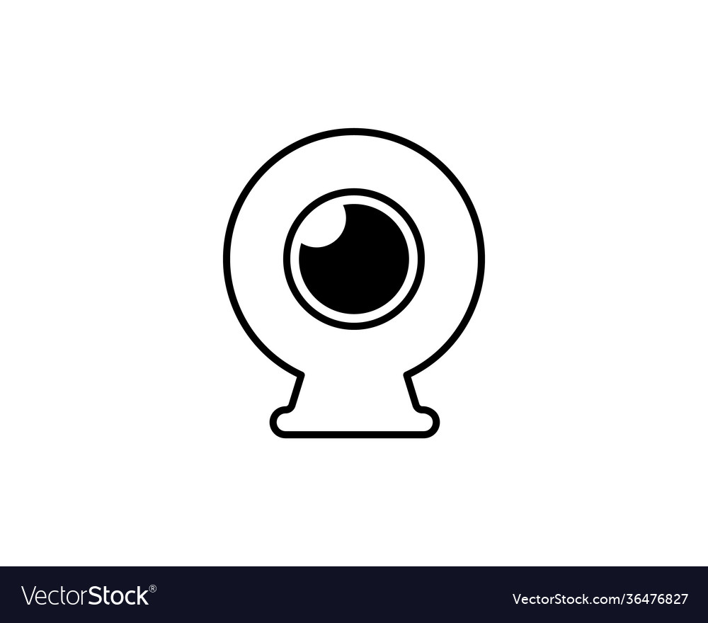 Webcamera icon in black line style