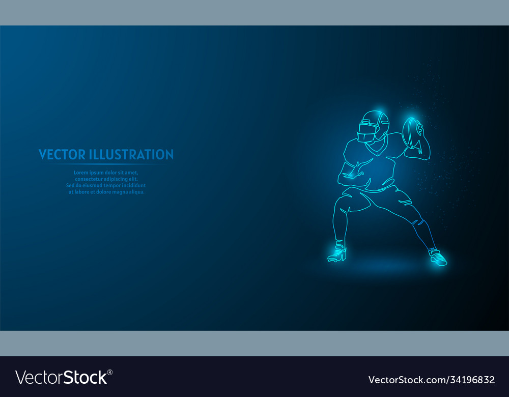American football on blue abstract background vector image American football on blue abstract background
