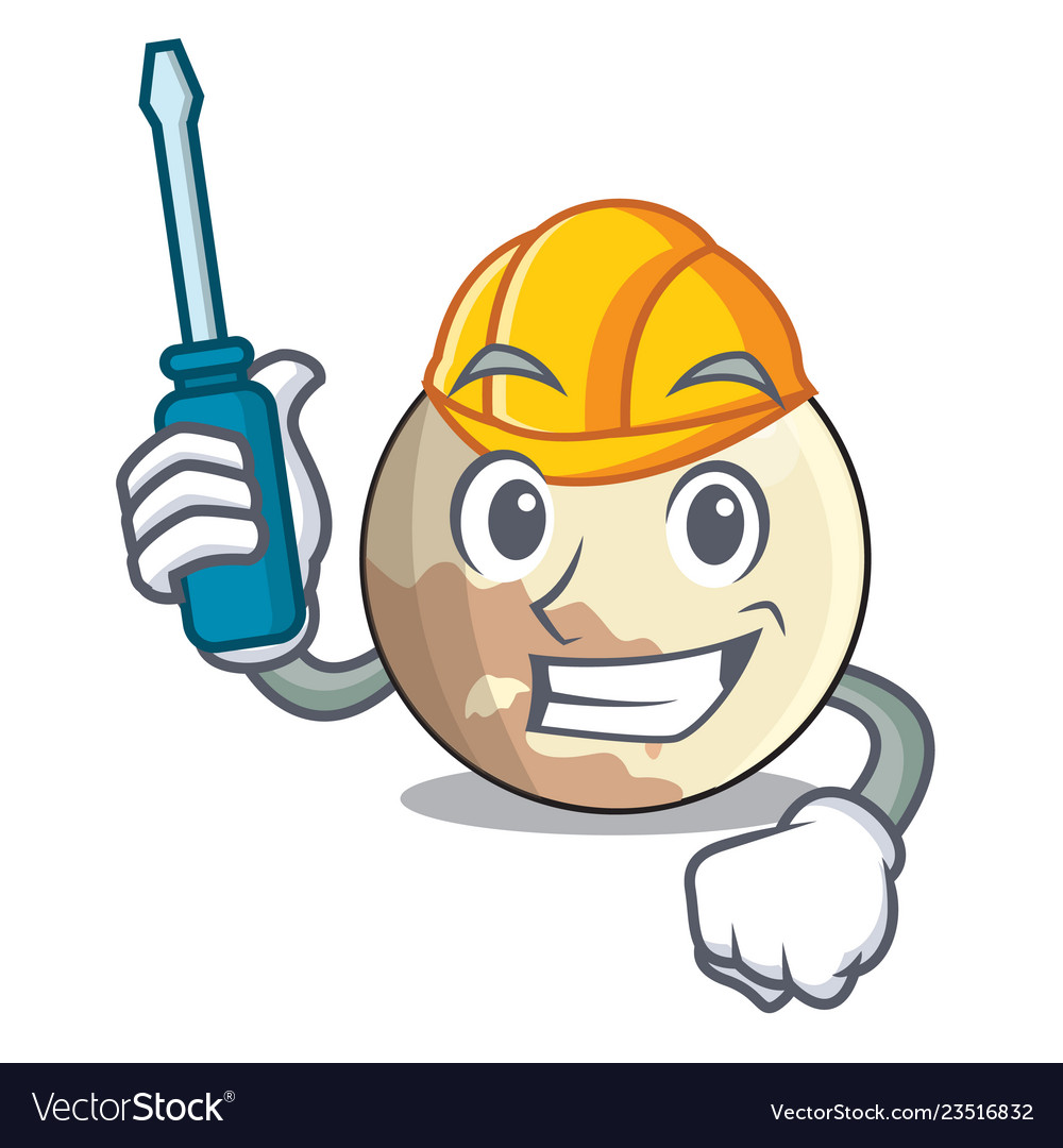 Automotive pluto planet isolated in with mascot Vector Image