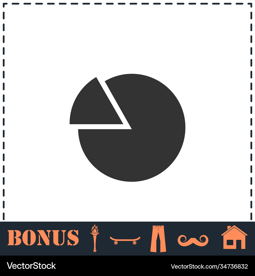 Chart icon flat Royalty Free Vector Image - VectorStock