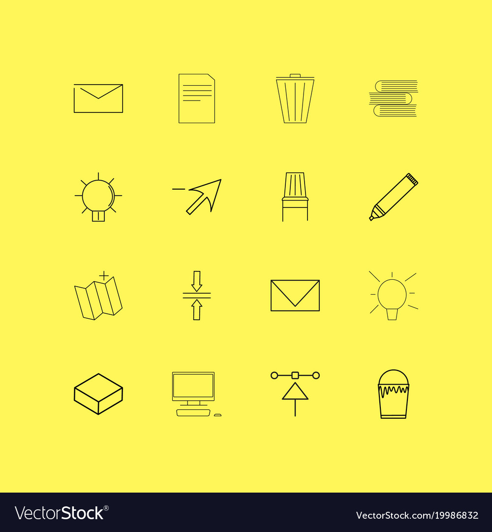 Design elements linear icon set simple outline