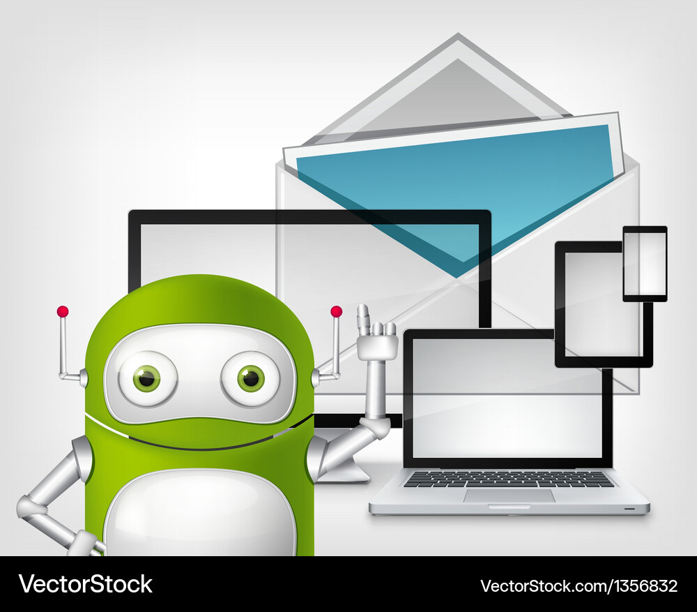 Green robot Royalty Free Vector Image - VectorStock