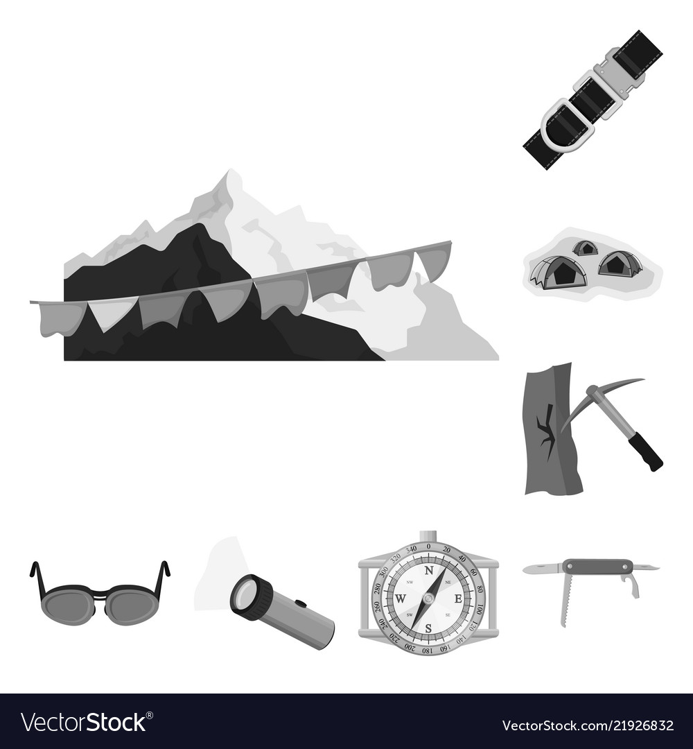 Isolated object of mountaineering and peak symbol vector image Isolated object of mountaineering and peak symbol