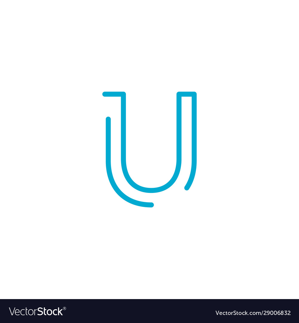 Linear geometric outline alphabet letter u simple