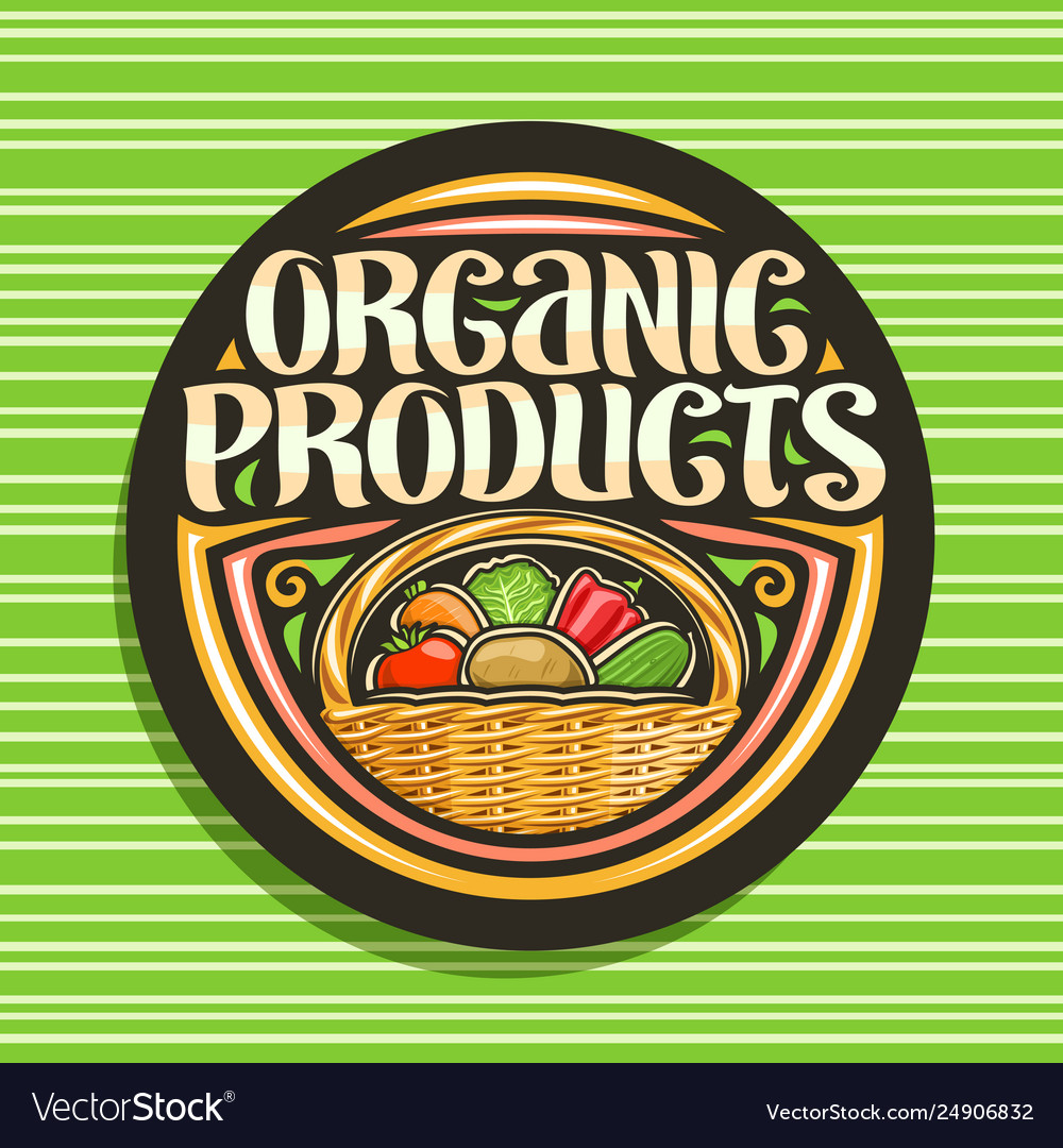 Logo for organic products Royalty Free Vector Image