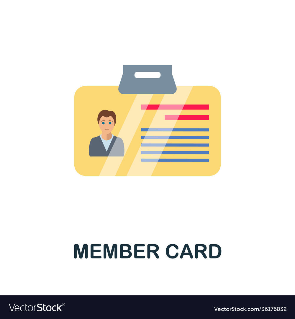 Member card flat icon color simple element from