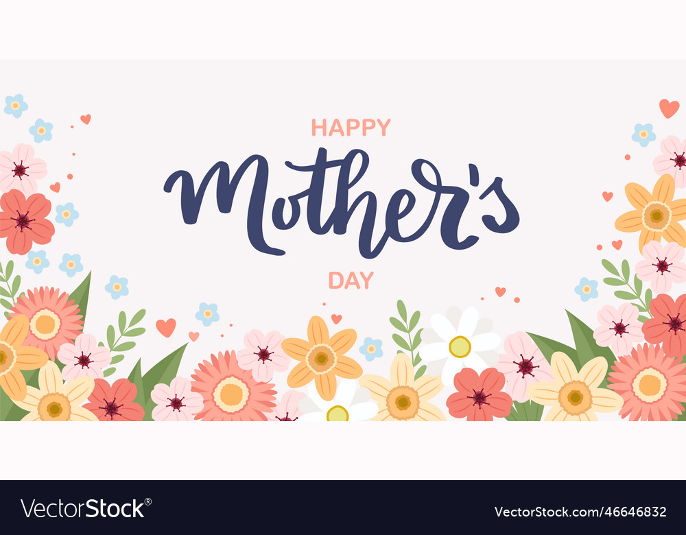 Mother s day banner with flowers greeting card Vector Image