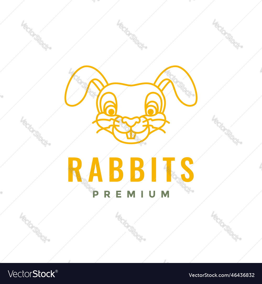 Pets bunny hare rabbit face head long ear mascot Vector Image