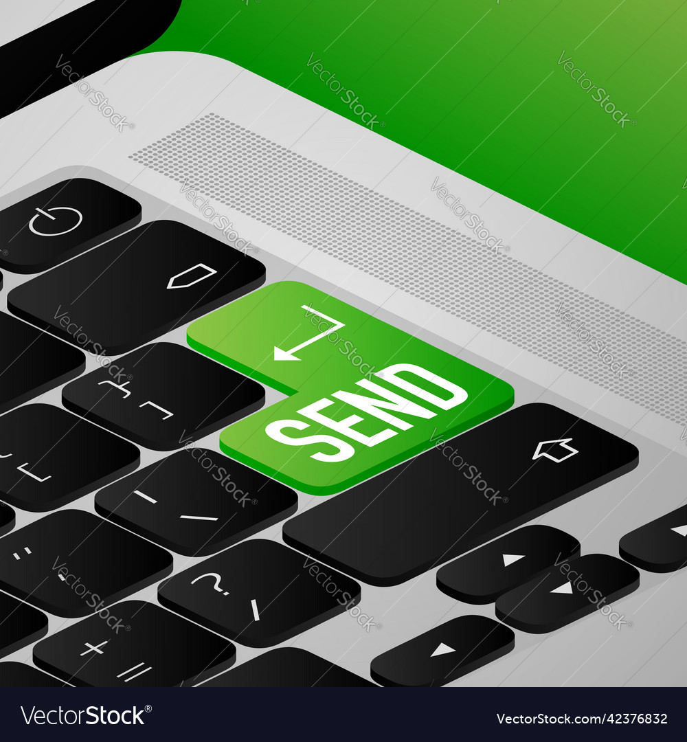 Send button on light background envelope