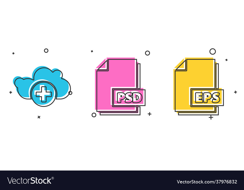 Set add cloud psd file document and eps vector image Set add cloud psd file document and eps