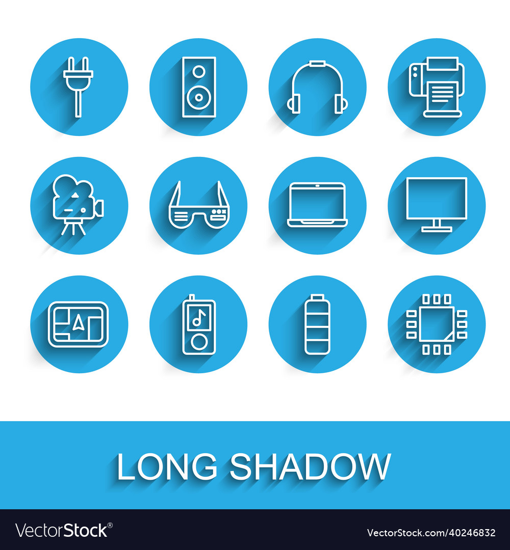 Set line gps device with map music player vector image Set line gps device with map music player